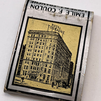 Hotel Touraine Boston Emile F Coulon Louis P LaFranche Matchbook Cover TB8-MB3-1
