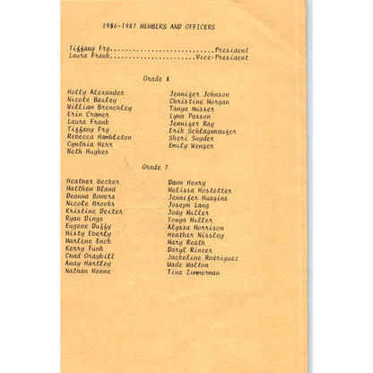 1987 George A. Smith High School Honor Society Induction Program Leon Trager AE5