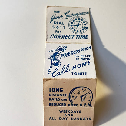 Teddy Telephone Citizens Telephone Mankato MN Fold Out Matchbook Cover MB111-6