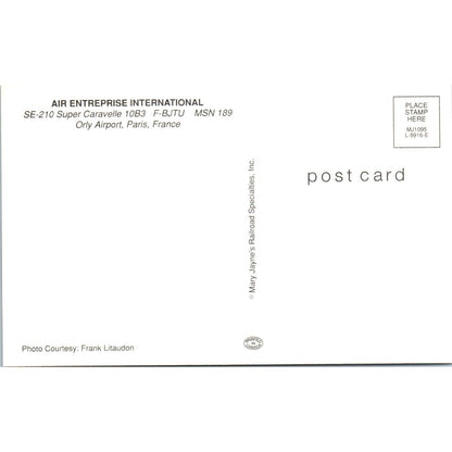 Air Enterprise International SE-210 Super Caravelle 10B3 Vintage Postcard PC2