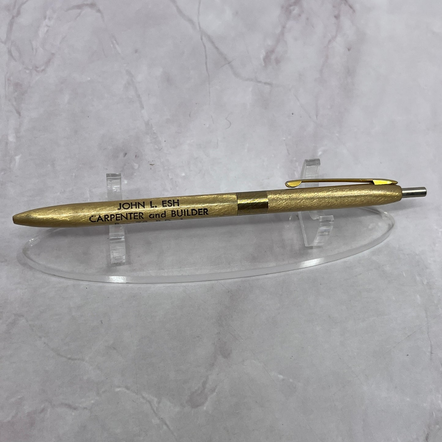 John L. Esh Carpenter & Builder Box 79 R.D. 1 Vintage Advertising Pen TC5-PP2