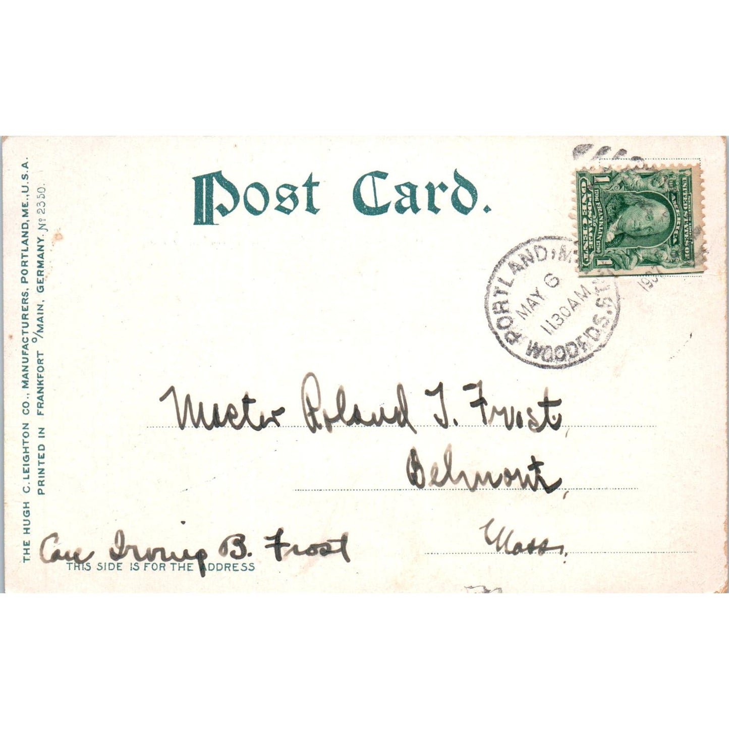 1907 Falls and Bridge Stroudwater Maine Original Postcard PC10