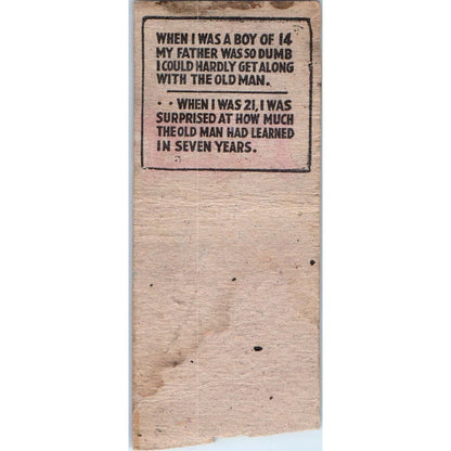 Rodney Lee's Old Time Tavern Marshfield WI Vintage Matchbook Cover SD4-Y3