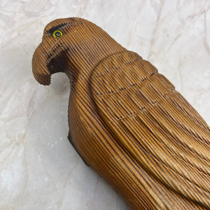 Vintage Large Rustic Carved Solid Wood Eagle Wall Art 24x6”