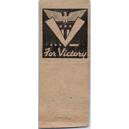 51 Club Mercer WI - V for Victory WWII Vintage Matchbook Cover SD2-Y1