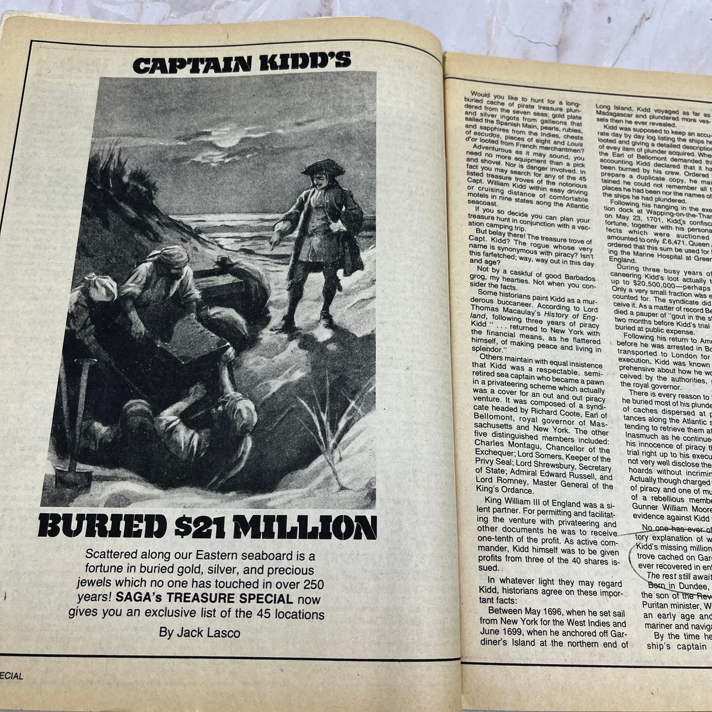 1975 Saga's Special Treasure Hunting Magazine Guide to Lost Millions M19