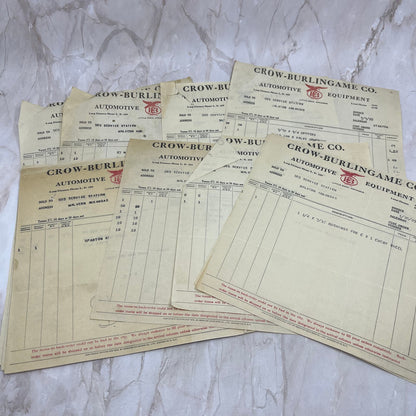 1929 Lot of 15 Billheads Crow-Burlingame Co Auto Equipment Malvern AR TF5-L1