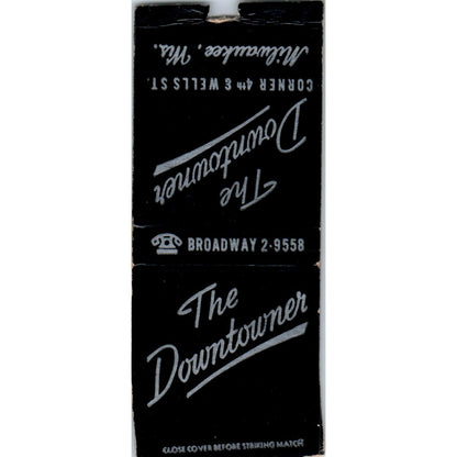 The Downtowner Milwaukee WI Vintage Matchbook Cover SD4-Y5