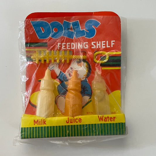 c1960 Dolls Feeding Shelf Baby Bottle Set Dimestore Toy NOS In Package TK3