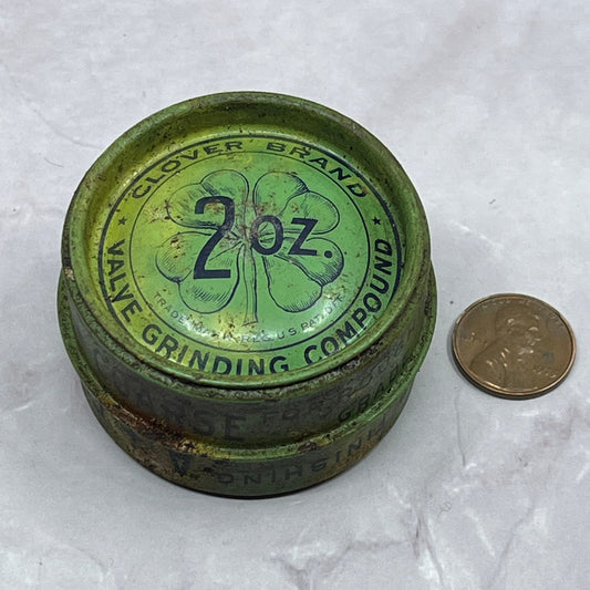 Vintage Clover Brand Valve Grinding Compound Tin Norwalk CT SB7