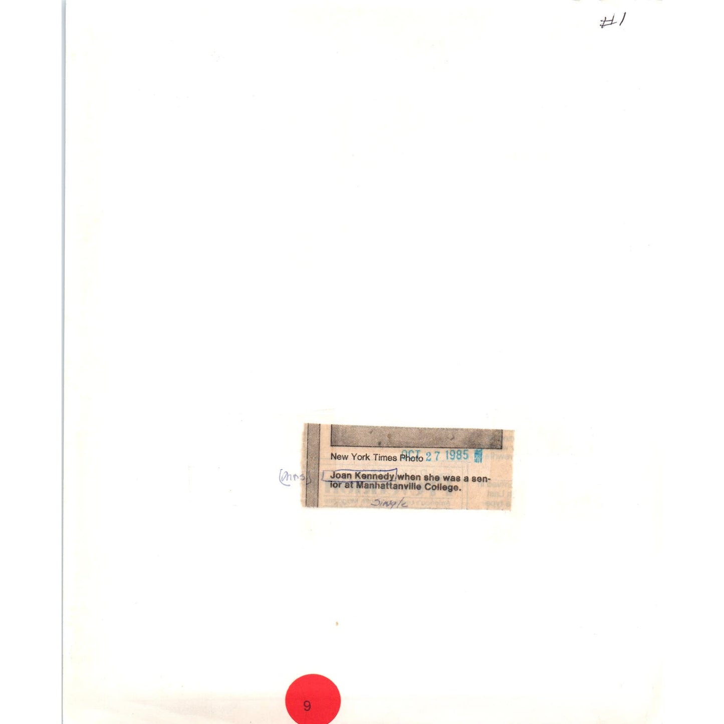 Joan Kennedy Senior Picture Manhattanville College 8x10 Original Press Photo D1P