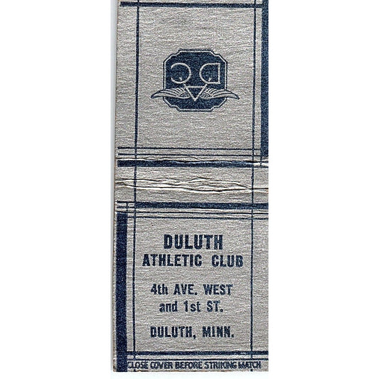 Duluth Athletic Club 4th Ave West Duluth MN Vintage Matchbook Cover SC7-Y4
