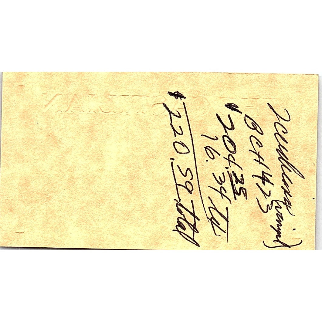 The Castilian Upholstery & Carpet Bill L Johnson Houston TX Business Card SF3-B6