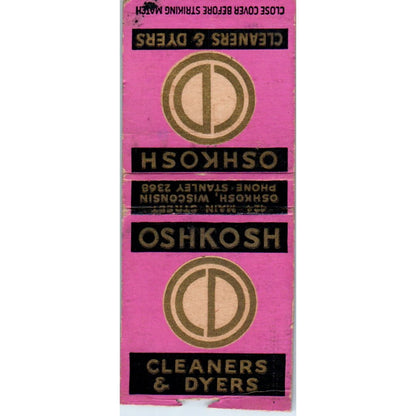 Oshkosh Cleaners & Dryers WI Orchid Truck Vintage Matchbook Cover SD2-Y12