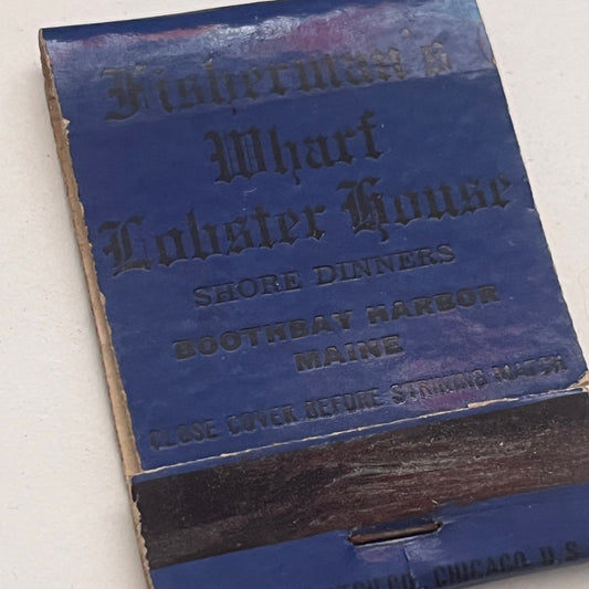 Fisherman's Wharf Lobster House Boothbay Harbor ME Matchbook Cover TB8-MB2-5
