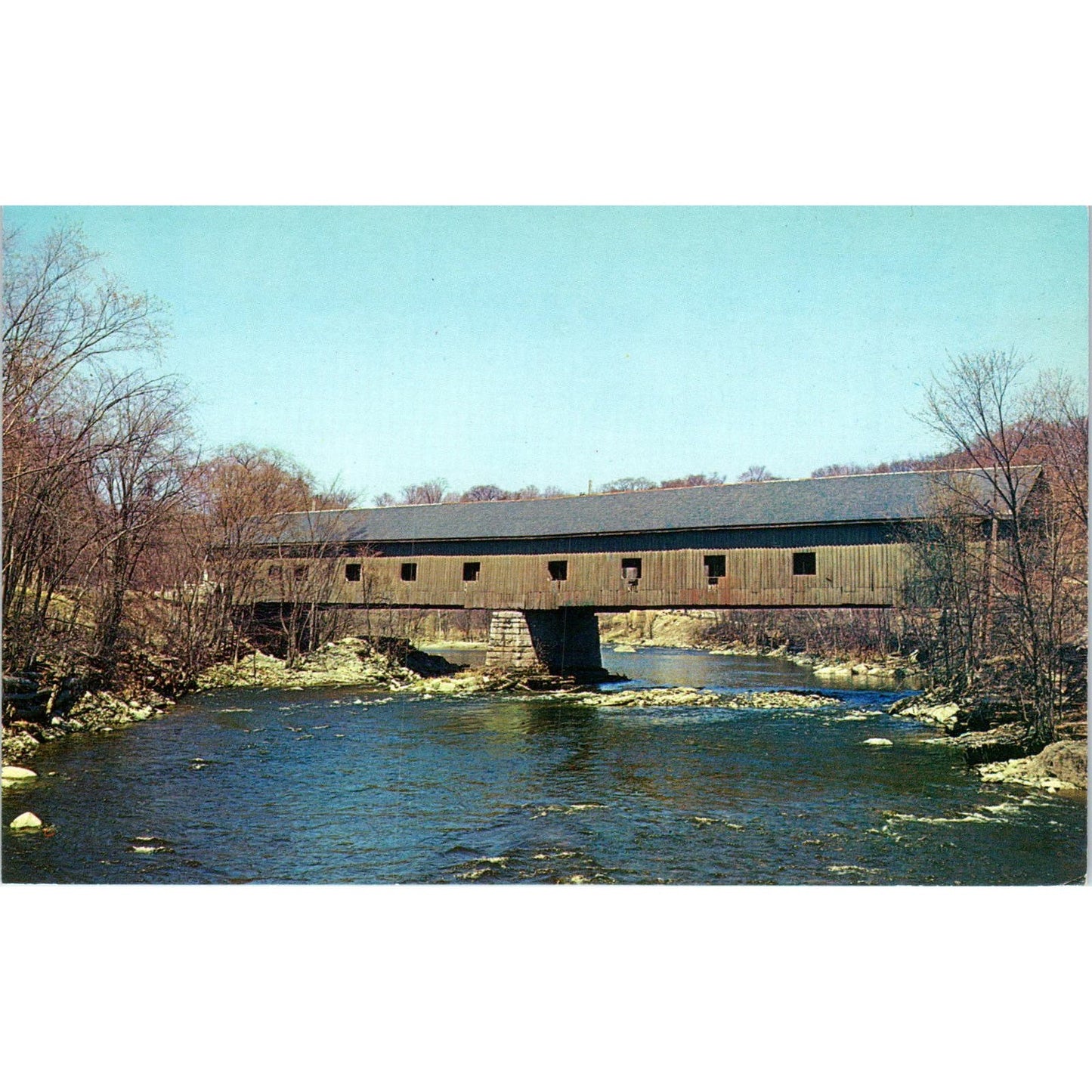 Morse Covered Bridge Bangor Maine Covered Bridge Postcard PB11