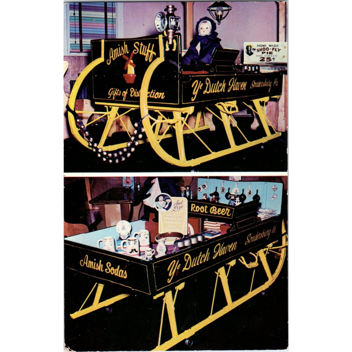 Ye Dutch Haven Amish Soda Gift Shop Pennsylvania Dutch Country Postcard PD7