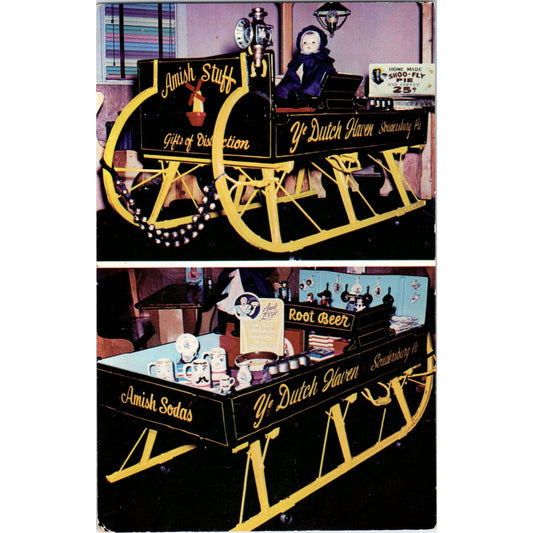 Ye Dutch Haven Amish Soda Gift Shop Pennsylvania Dutch Country Postcard PD7
