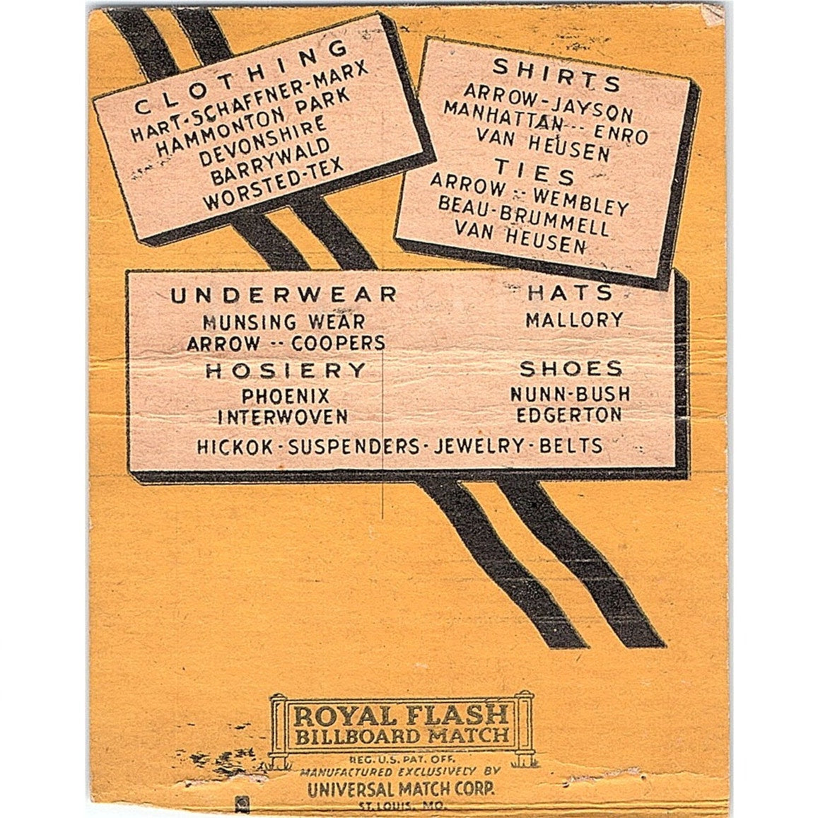 Friedman's Store for Men Greenfield West Allis WI Large Matchbook Cover ML1-8