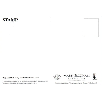 Re-Joined Block of 18 Ex "The Dublin Find" Mark Bloxham Stamps Ltd Postcard PE5