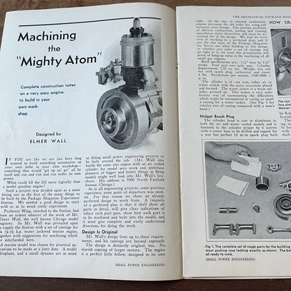 Build Your Own Engine Guide & Blueprints Elmer Wall 5 Pages 1931 Article AG1-13