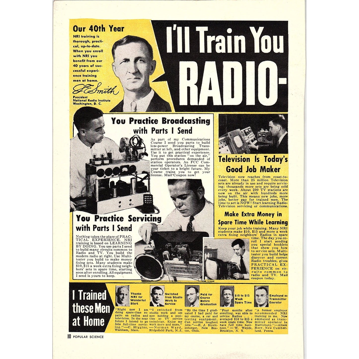 National Radio Institute J.E. Smith 1955 Ad AG1-7