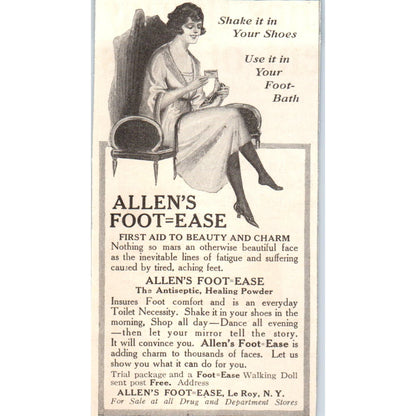 Allen's Foot-Ease LeRoy New York 1924 Magazine Ad AF7-LJ1