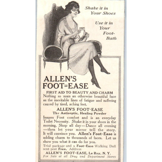 Allen's Foot-Ease LeRoy New York 1924 Magazine Ad AF7-LJ1