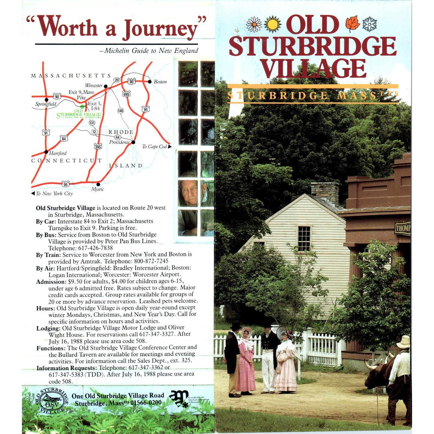 1980s Old Sturbridge Village Sturbridge Mass Travel Brochure TF4-BC