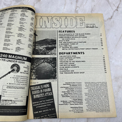 1982 Sept - Treasure Magazine - Treasure Hunting Metal Detecting Gold Coins M10