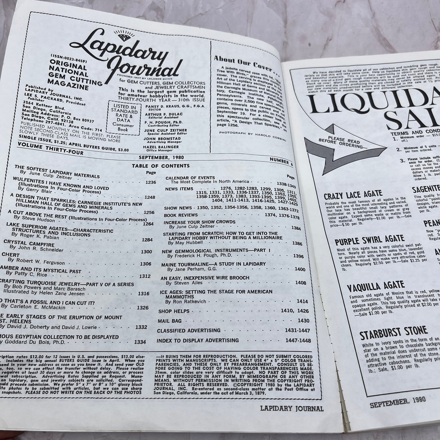 Nut Tree With Birds - Lapidary Journal Magazine - Sep 1980 M24