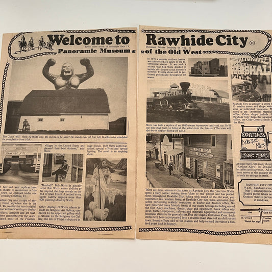 Rawhide City Panoramic Museum Dickinson ND 2 Pages 1977 ND Tourism Ad AG6-8