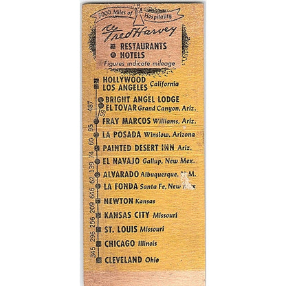 Fred Harvey Union Terminal Building Cleveland OH Vintage Matchbook Cover SC7-Y8