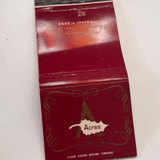 Acres 145 Whippany Rd Whippany NJ Vintage Matchbook Cover TB8-MB-15