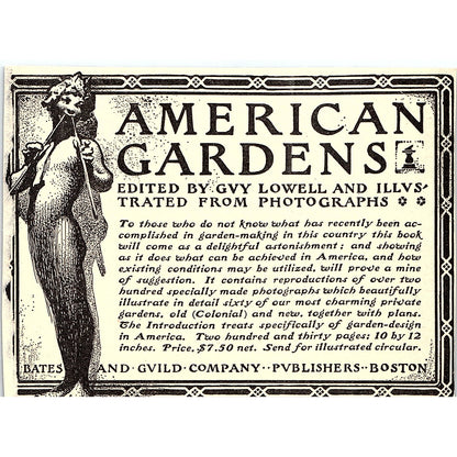 American Gardens Bates & Guild Company Boston - 1902 Ad AF4-13