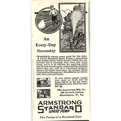 Armstrong Standard Spray Pump Huntington West Virginia 1924 Ad AG3-M3