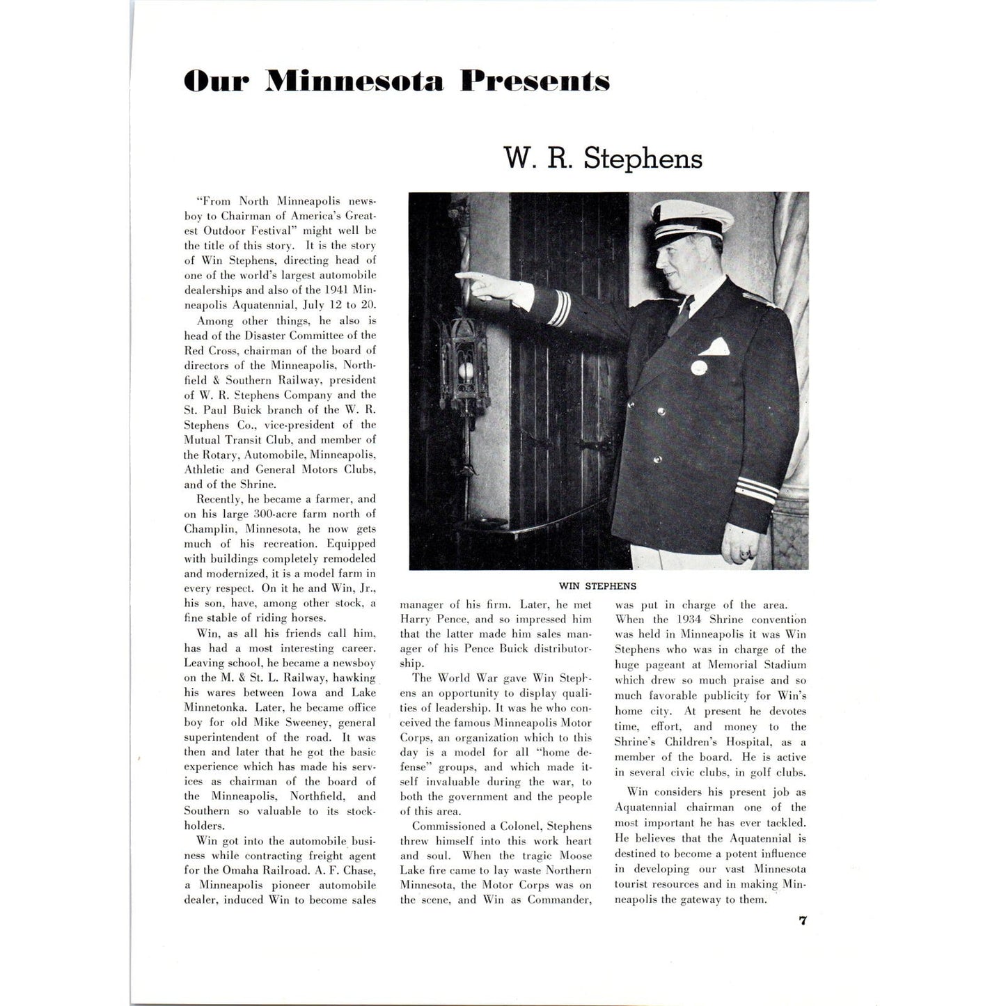 Minneapolis and the Aquatennial Mabel Crinkley 1940 Magazine Article D17