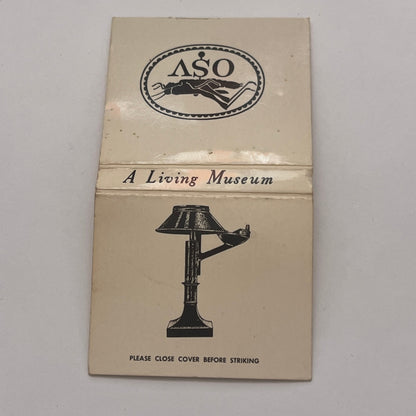 Old Sturbridge Village New England Lamp MA Vintage Matchbook Cover TB8-MB2-2