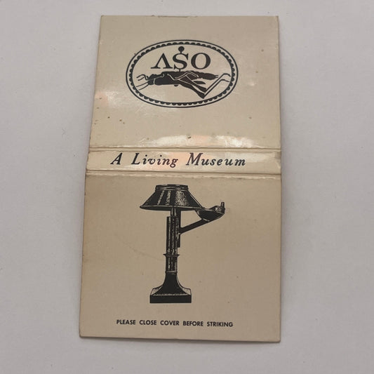 Old Sturbridge Village New England Lamp MA Vintage Matchbook Cover TB8-MB2-2