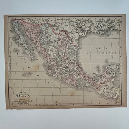 Map of Mexico and Ontario 1894 Map SV1-6