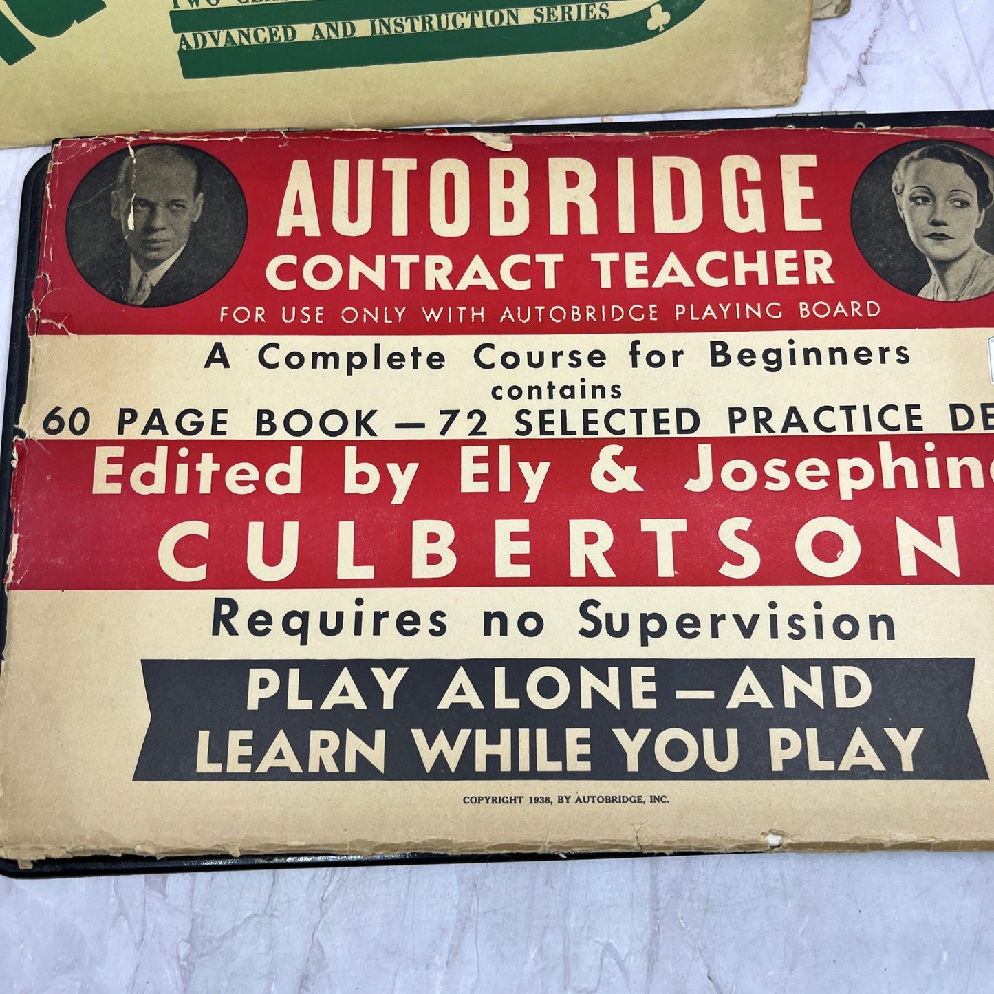 Vintage Autobridge Play-Yourself Bridge Game Board and Extra Playing Hands TK3