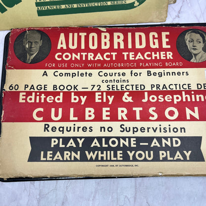 Vintage Autobridge Play-Yourself Bridge Game Board and Extra Playing Hands TK3