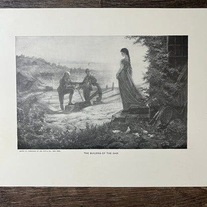 The Building of the Ship Wm Pate & Co Engraving Art Print 9x12 V8