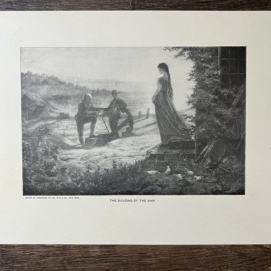 The Building of the Ship Wm Pate & Co Engraving Art Print 9x12 V8
