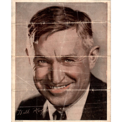 Vintage Portrait Headshot of Will Rogers 8x10 AE5