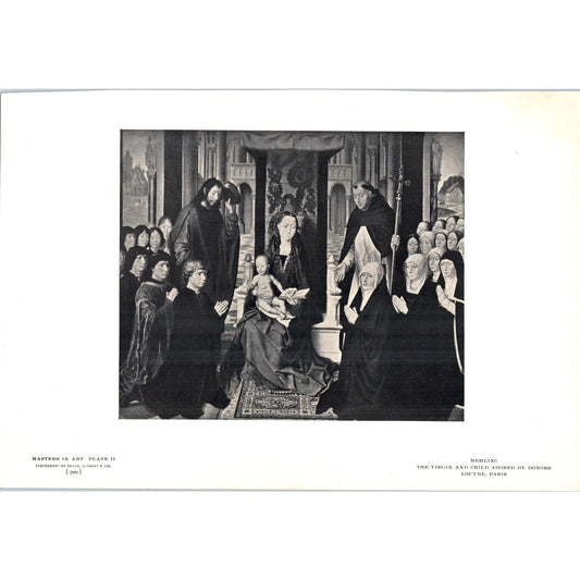 The Virgin and Child Adored By Donors - Memlinc c1905 Art Print D13