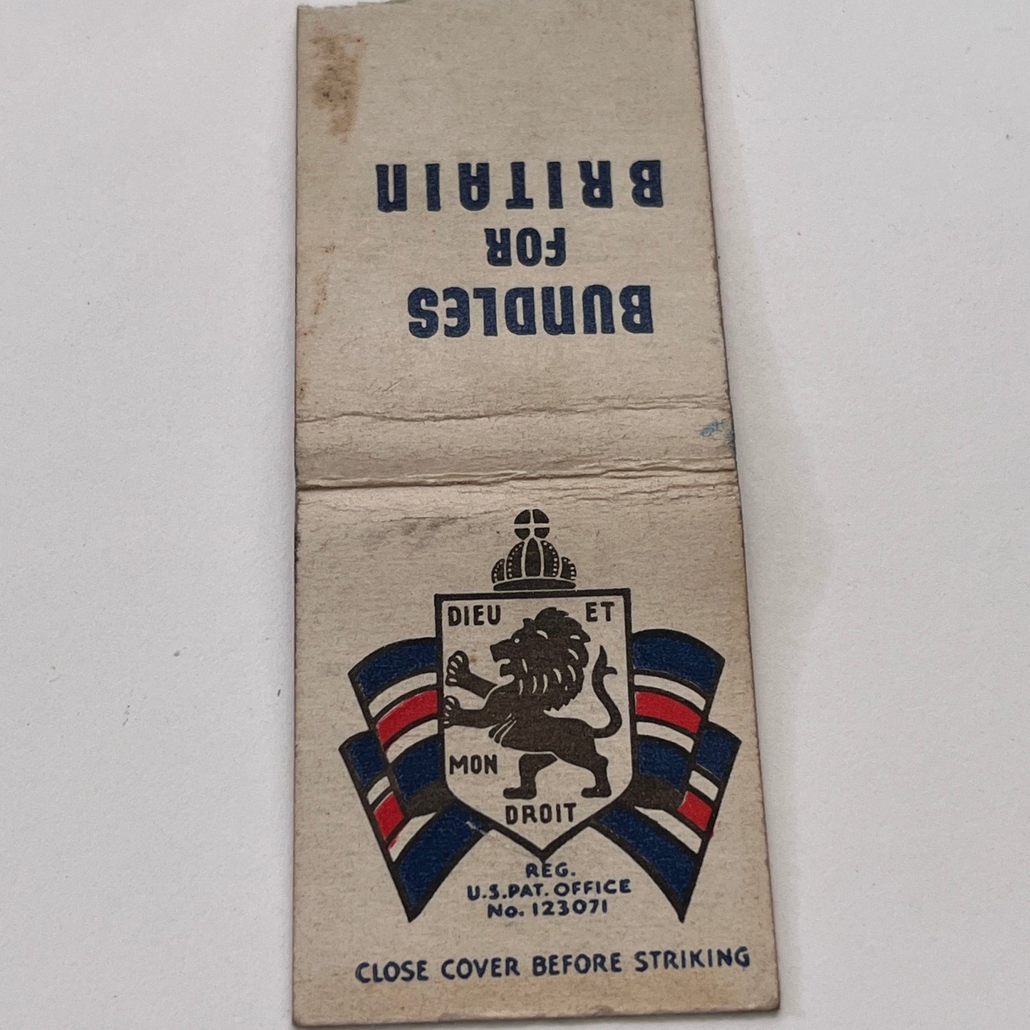 Bundles for Britain Inc New York City Vintage Matchbook Cover TB8-MB-14