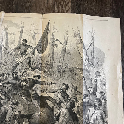 Battle of Frog Gap, South Mountain Original 1863 Civil War Engraving C67