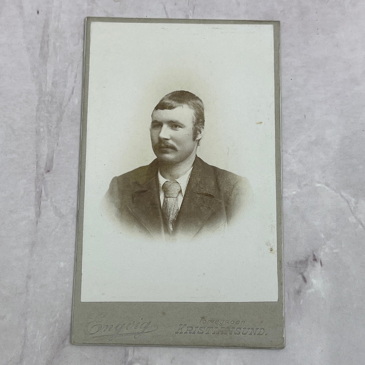 Engvig Torvegade Kristiansund Danish Portrait Antique Original CDV Card TC5-CDV1