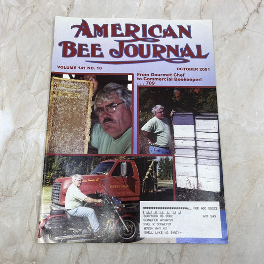 2001 Oct American Bee Journal Magazine Bees Beekeeping Honey M7